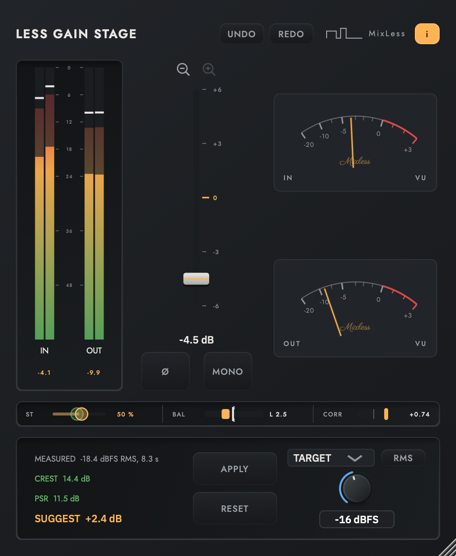 Less Gain Stage editor